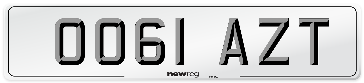 OO61 AZT Number Plate from New Reg